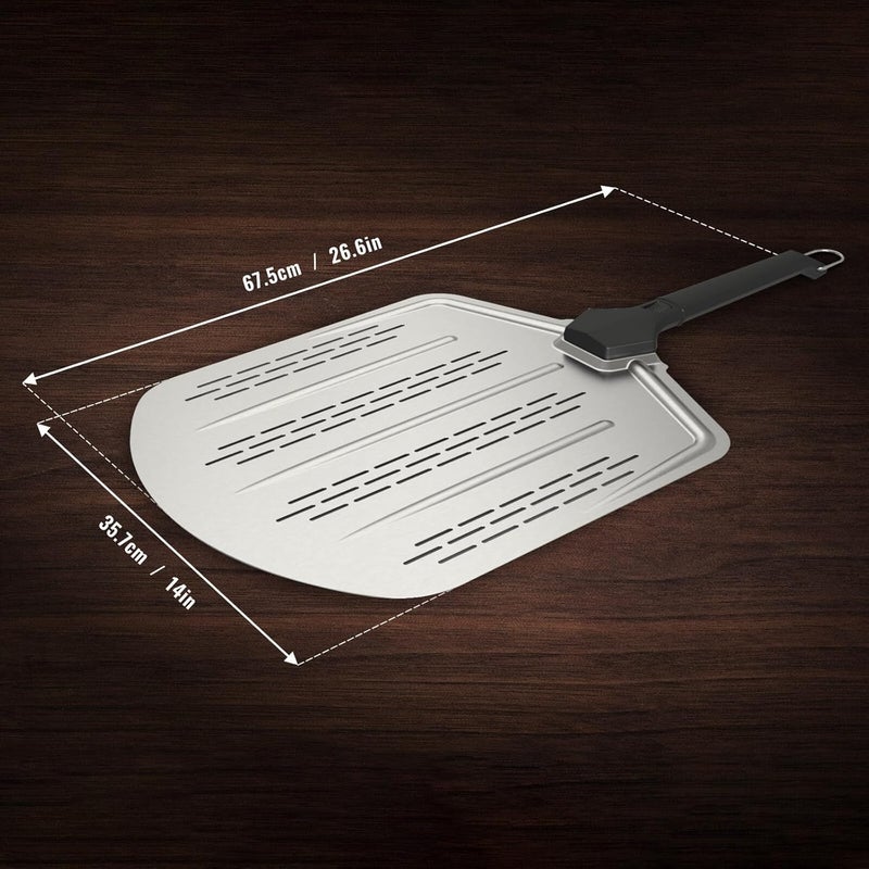 Witt 14"/36CM Perforated Pizza Peel – Ultra Thin Aluminum Peel for Retrieving Pizzas from The Pizza Oven with Ease - Image 3